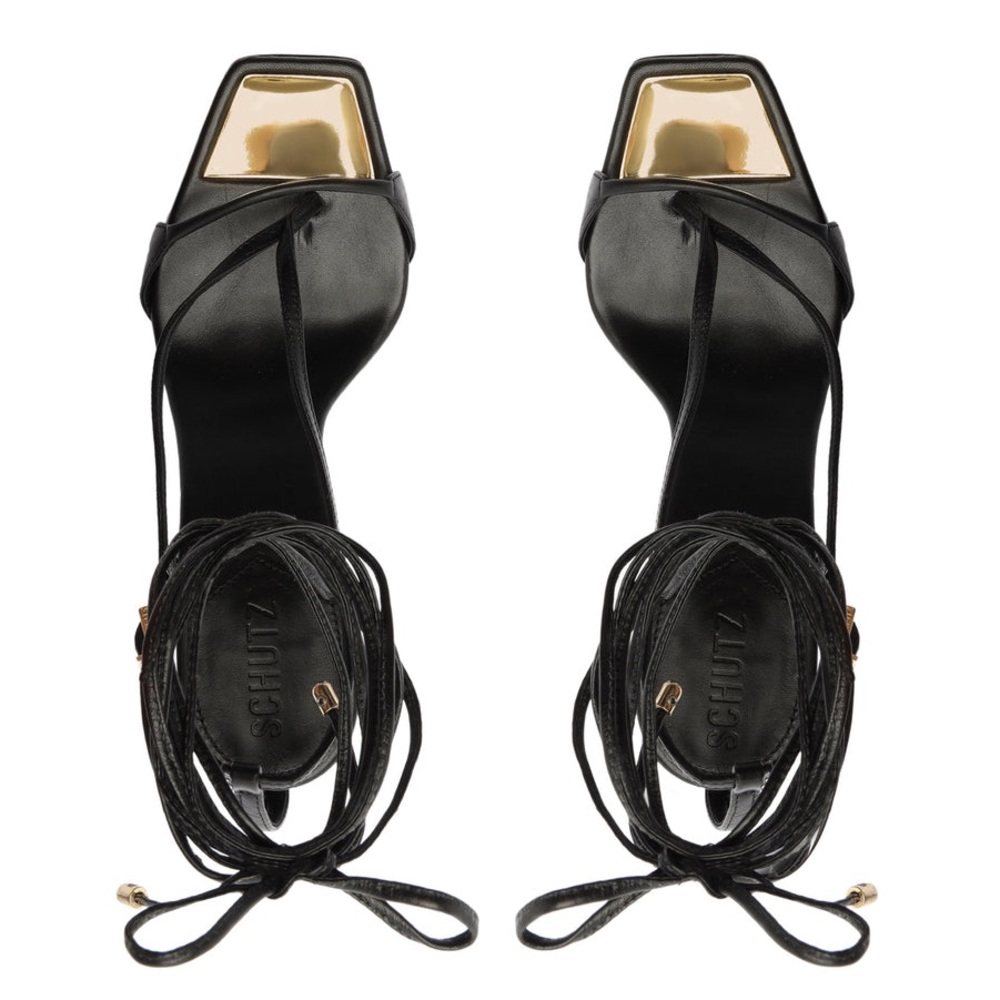 Schutz Vikki Black Strappy Heel - Picture 3 of 7
